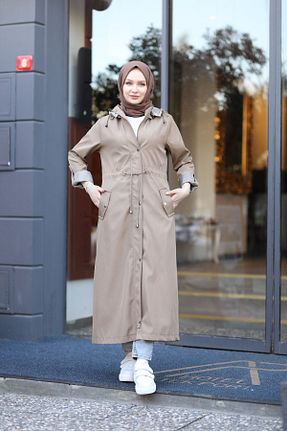 مانتو بلند حجاب قهوه ای زنانه Sems - کد 685573786
