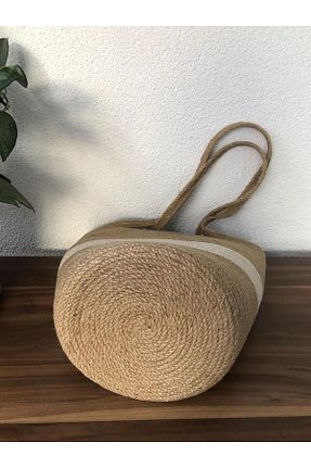 کیف ساحلی خاکی زنانه حصیر Naspar - کد 328641286
