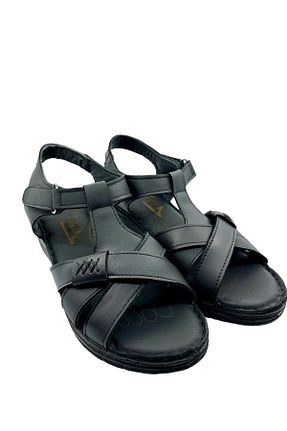صندل مشکی زنانه پاشنه تخت RubinLeather - کد 829122967