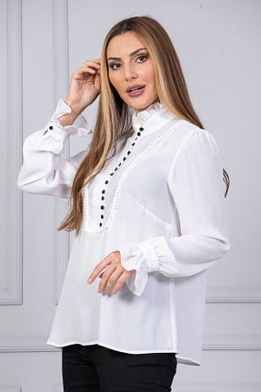 بلوز سایز بزرگ سفید زنانه سایز بزرگ Loom Boutique - کد 475329596
