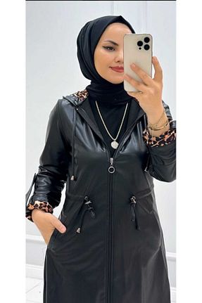 مانتو بلند حجاب مشکی زنانه پلی اورتان MODA MAÇKA PARK - کد 760265824