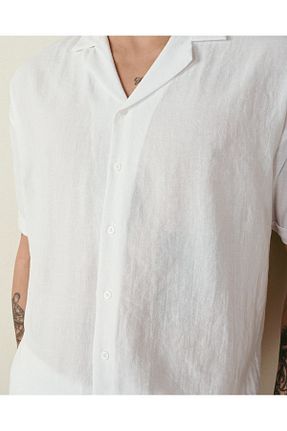 پیراهن سفید مردانه اورسایز İLKCET MODA - کد 805255218