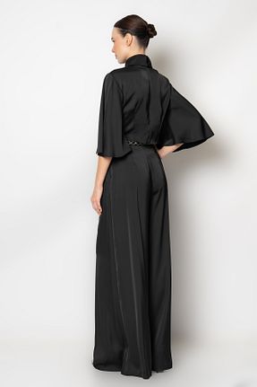 لباس مجلسی و فارغ التحصیلی مشکی زنانه ساتن RENGIN - کد 854930269