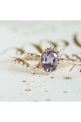 انگشتر جواهر بنفش زنانه زیرکن passion silver - کد 851790488
