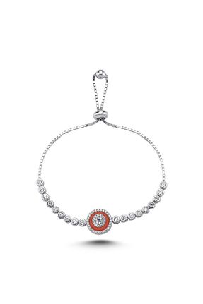 دستبند نقره نارنجی زنانه 925 عیار Bulvardi - کد 59190604