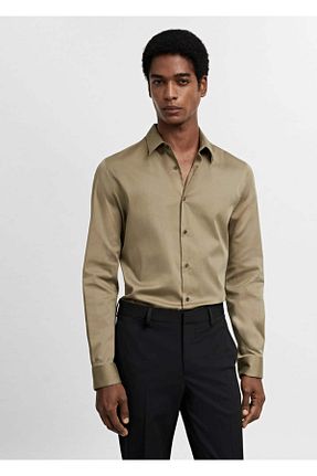 پیراهن سبز مردانه اسلیم MANGO Man - کد 787876210