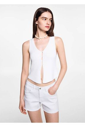 شلوارک و برمودا سفید زنانه پارچه MANGO Teen - کد 824219818