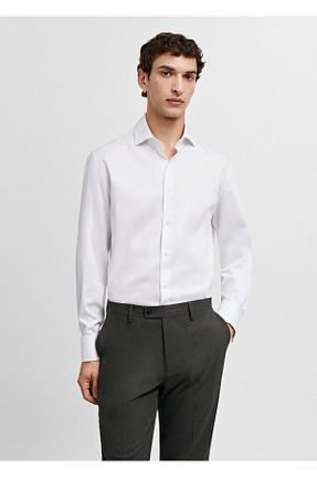 پیراهن آبی مردانه رگولار MANGO Man - کد 788742720