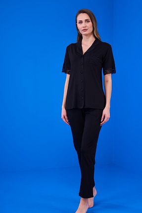 ست لباس راحتی مشکی زنانه ساده Pjs Pijama - کد 304339315