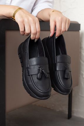 کفش کژوال مشکی زنانه چرم خالص Mammamia - کد 854848682