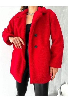 کاپشن قرمز زنانه رگولار Miss fashion - کد 828754045