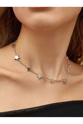 گردنبند جواهر طوسی زنانه روکش نقره Almis collection - کد 854879076