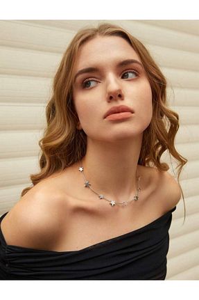 گردنبند جواهر طوسی زنانه روکش نقره Almis collection - کد 854879076