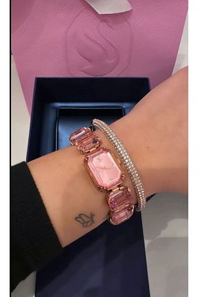 ست ساعت مچی صورتی زنانه استل (فولاد) DMR Accessoire - کد 854890386