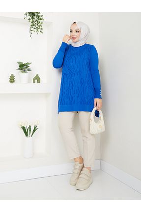 تونیک حجاب سرمه ای زنانه تریکو Pamuk Butik - کد 854888877