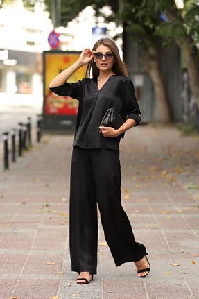 ست بالاتنه و پائین تنه مشکی زنانه بافت Butik - کد 854841936