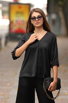 ست بالاتنه و پائین تنه مشکی زنانه بافت Butik - کد 854841936