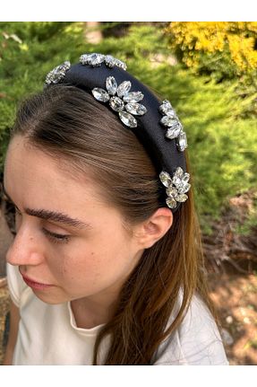 تاج مشکی زنانه سنگ کریستال ByMerve - کد 801544757