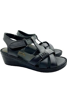 صندل مشکی زنانه پاشنه تخت RubinLeather - کد 829122967