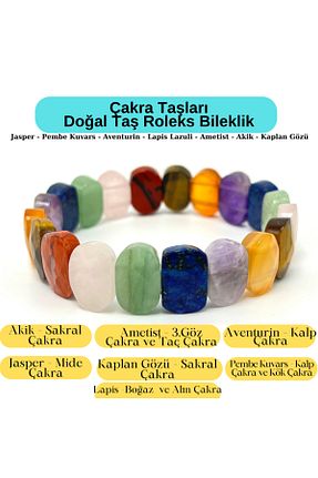 دستبند جواهر رنگی زنانه سنگ طبیعی YILDIZ DOĞAL TAŞ - کد 854909674