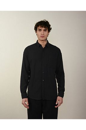 پیراهن مشکی مردانه گشاد İLKCET MODA - کد 807365008