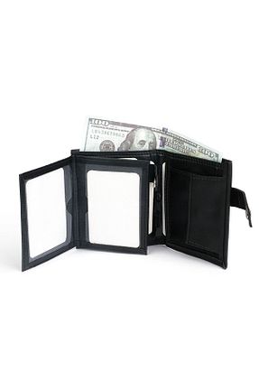 کیف پول مشکی مردانه سایز متوسط Monarch - کد 767204926
