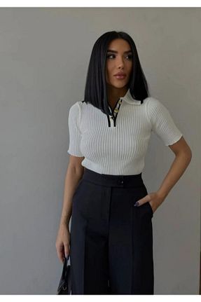 بلوز سفید زنانه ساده DAMGA Collection - کد 699555746
