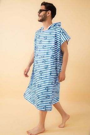 لباس ساحلی آبی زنانه پنبه ای VEVİEN HOME - کد 829928175