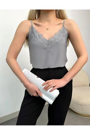 بلوز طوسی زنانه ساده HANIMCA GİYİM - کد 854976338
