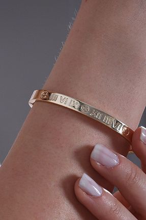 دستبند استیل (فولاد) طلائی زنانه استیل (فولاد) M SMİLE - کد 853428335