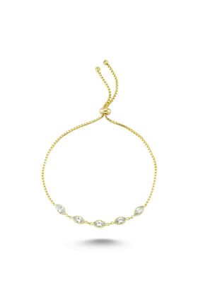 دستبند نقره طلائی زنانه 925 عیار Genel Markalar - کد 52504001