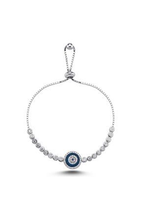 دستبند نقره آبی زنانه 925 عیار Bulvardi - کد 59180098