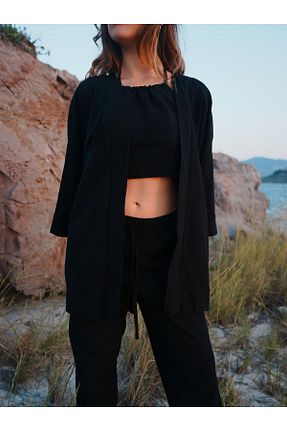کیمونو و کافتان مشکی زنانه %100 پنبه koipeople - کد 752695668