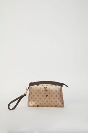 کیف پورتفوی و کلاچ طلائی زنانه Pierre Cardin - کد 218166163