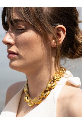 گردنبند نقره طلائی زنانه 925 عیار Linya Jewellery - کد 825508665