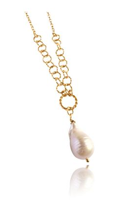 گردنبند نقره طلائی زنانه 925 عیار Linya Jewellery - کد 730007337