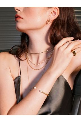 گردنبند نقره طلائی زنانه 925 عیار Linya Jewellery - کد 730045599