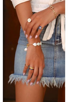 دستبند نقره طلائی زنانه 925 عیار Linya Jewellery - کد 44391717