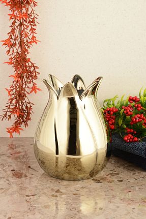 گلدان طلائی سرامیک ANGDESİGN - کد 331535538