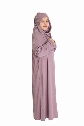 لباس حجاب صورتی بچه گانه سایز بزرگ ZEHRANAZ NAMAZ ELBİSESİ - کد 855234919
