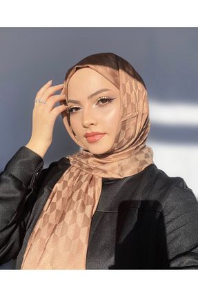 شال قهوه ای زنانه ابریشم Misipek Şal & Eşarp - کد 846509006