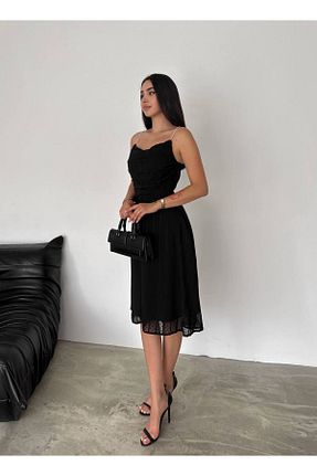 لباس مجلسی و فارغ التحصیلی مشکی زنانه شیفون Genel Markalar - کد 855370167