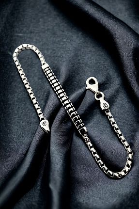 دستبند نقره مردانه 925 عیار AK STORE SİLVER - کد 855113938