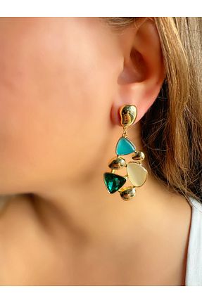 گوشواره جواهر طلائی زیرکن TAKİŞKO - کد 855156528