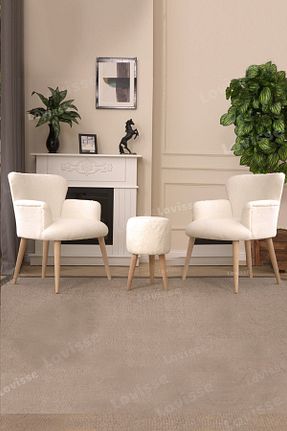 ست مبلمان چای خوری سفید LOVİSSE HOME - کد 735717295