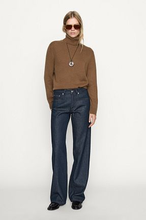 شلوار جین آبی زنانه پاچه گشاد Massimo Dutti - کد 855288740