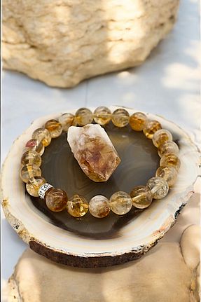 دستبند جواهر زرد زنانه سنگ طبیعی NBS Beautiful Naturel Stones - کد 855332189