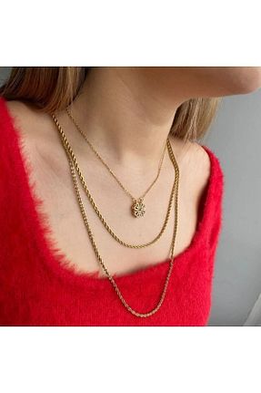 گردنبند استیل ( فولاد ) طلائی زنانه استیل (فولاد) Genel Markalar - کد 265830360