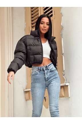 کاپشن مشکی زنانه Straight DENİKK - کد 465632355