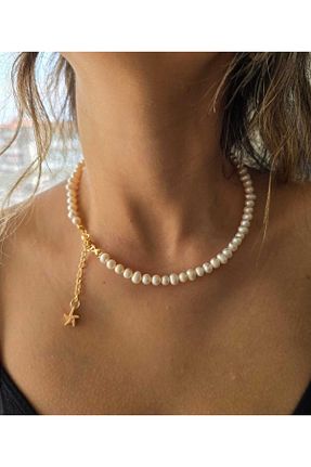 گردنبند مروارید سفید NBS Beautiful Naturel Stones - کد 855373266